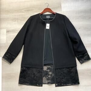 The Limited Womens Elegant Black Lace Trim Jacket Large  NEW WITH TAG